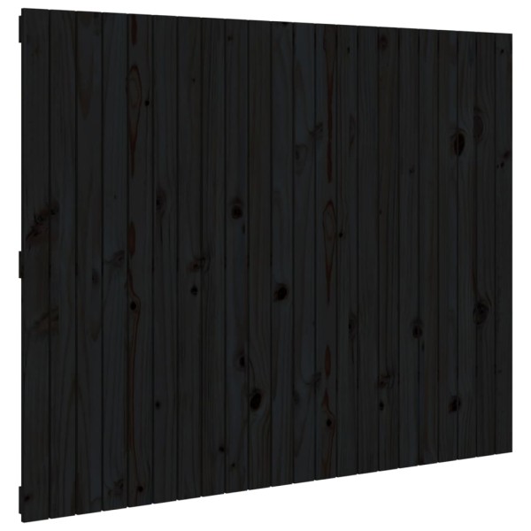 Cabecero de cama pared madera maciza pino negro 140x3x110 cm Cabecero de cama pared madera maciza pino negro 140x3x110 cm