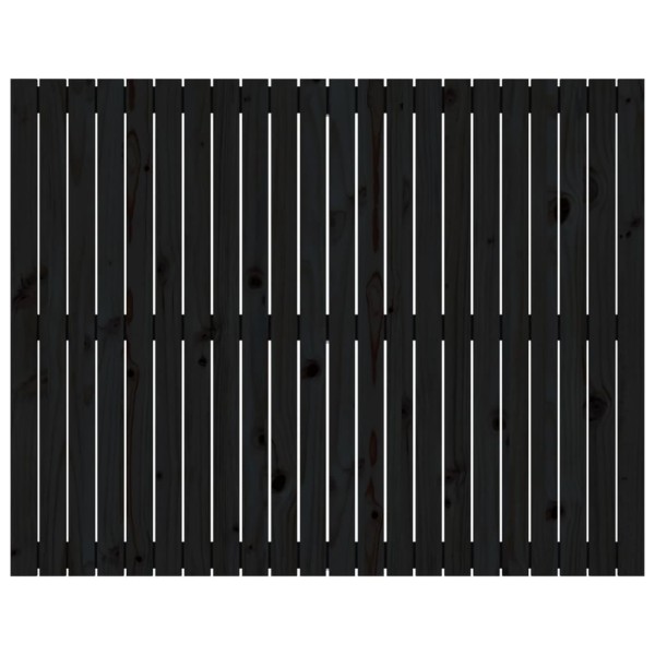 Cabecero de cama pared madera maciza pino negro 140x3x110 cm Cabecero de cama pared madera maciza pino negro 140x3x110 cm