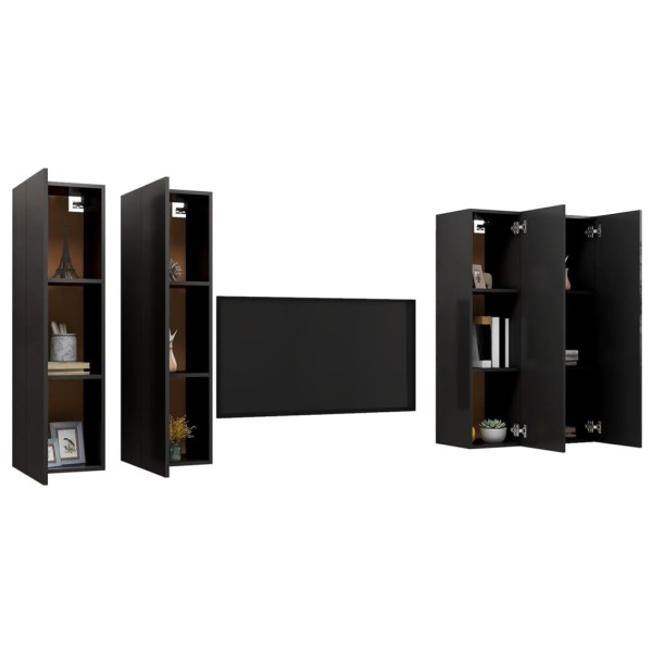 Muebles de salón 4 uds madera ingeniería blanco 30,5x30x110 cm Muebles de salón 4 uds madera ingeniería blanco 30,5x30x110 cm