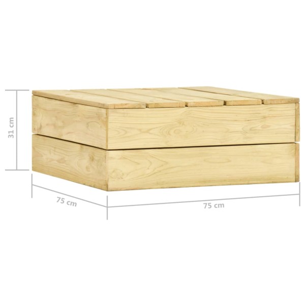Set de sofás jardín 3 piezas con cojines madera pino impregnada