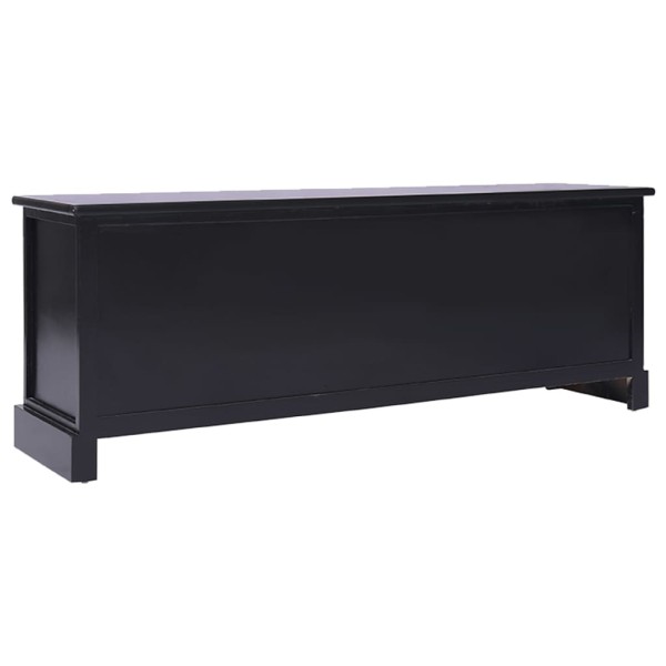 Mueble para TV madera maciza de paulownia negro 108x30x40 cm Mueble para TV madera maciza de paulownia negro 108x30x40 cm