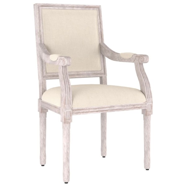Sillón de lino beige 54x59x99 cm