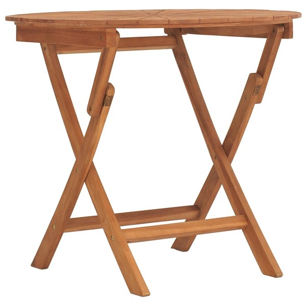 Mesa de jardín plegable madera maciza de teca Ø 85x75 cm Mesa de jardín plegable madera maciza de teca Ø 85x75 cm