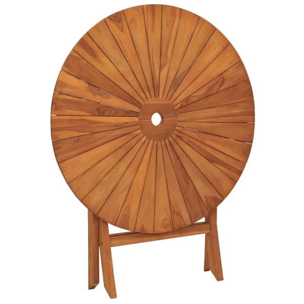 Mesa de jardín plegable madera maciza de teca Ø 85x75 cm Mesa de jardín plegable madera maciza de teca Ø 85x75 cm