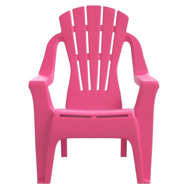 Sillas de jardín niños 2 uds aspecto madera PP rosa 37x34x44 cm Sillas de jardín niños 2 uds aspecto madera PP rosa 37x34x44 cm