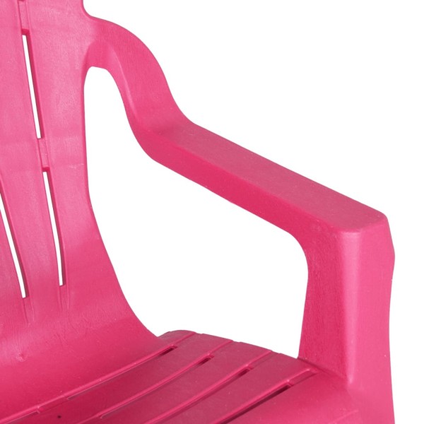 Sillas de jardín niños 2 uds aspecto madera PP rosa 37x34x44 cm Sillas de jardín niños 2 uds aspecto madera PP rosa 37x34x44 cm