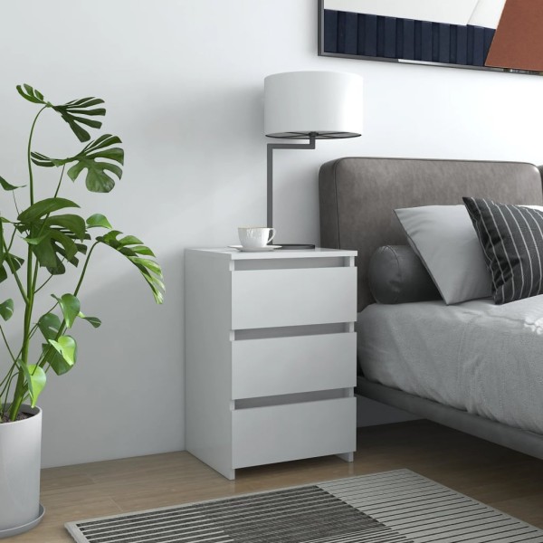 Mesitas de noche 2 uds madera contrachapada blanco 40x35x62,5cm Mesitas de noche 2 uds madera contrachapada blanco 40x35x62,5cm