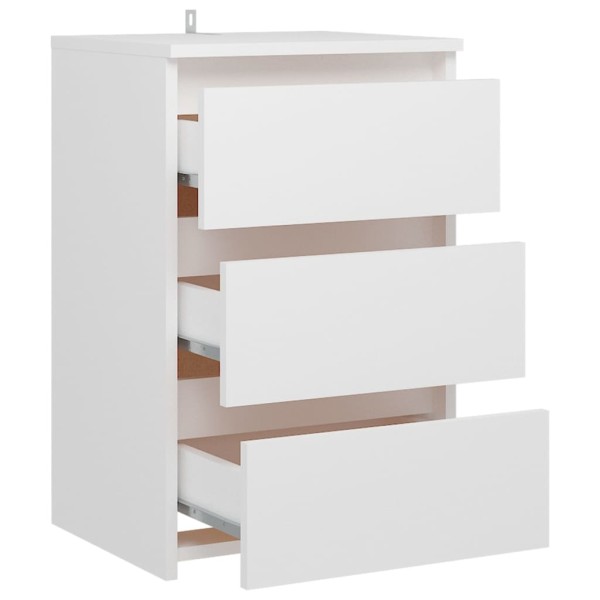 Mesitas de noche 2 uds madera contrachapada blanco 40x35x62,5cm Mesitas de noche 2 uds madera contrachapada blanco 40x35x62,5cm