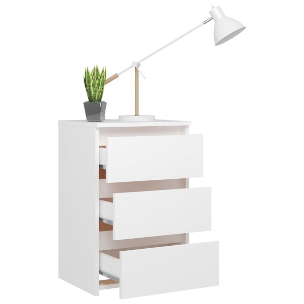 Mesitas de noche 2 uds madera contrachapada blanco 40x35x62,5cm Mesitas de noche 2 uds madera contrachapada blanco 40x35x62,5cm