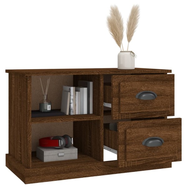 Mueble de TV madera contrachapada roble marrón 73x35,5x47,5 cm Mueble de TV madera contrachapada roble marrón 73x35,5x47,5 cm