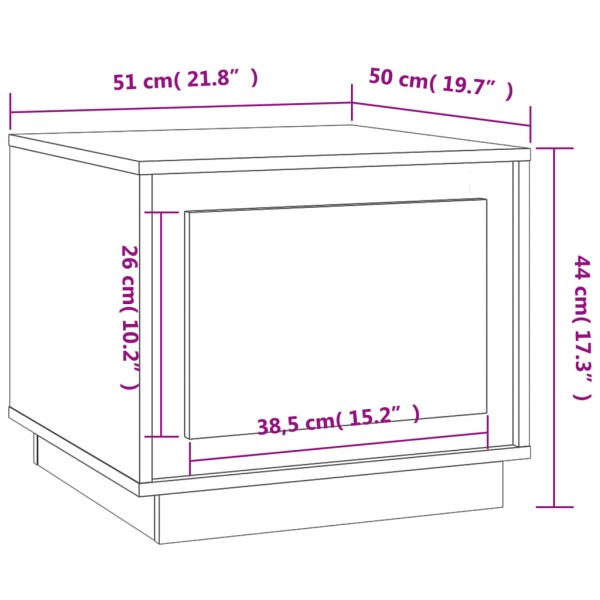 Mesa de centro madera contrachapada roble ahumado 51x50x44 cm Mesa de centro madera contrachapada roble ahumado 51x50x44 cm