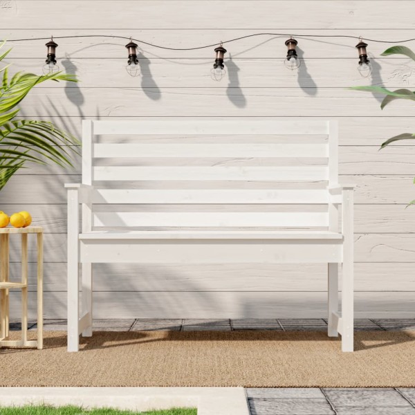 Banco de jardín madera maciza pino blanco 109x48x91,5 cm Banco de jardín madera maciza pino blanco 109x48x91,5 cm