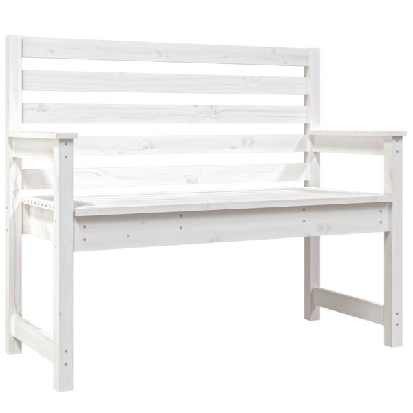Banco de jardín madera maciza pino blanco 109x48x91,5 cm Banco de jardín madera maciza pino blanco 109x48x91,5 cm