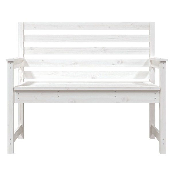Banco de jardín madera maciza pino blanco 109x48x91,5 cm Banco de jardín madera maciza pino blanco 109x48x91,5 cm