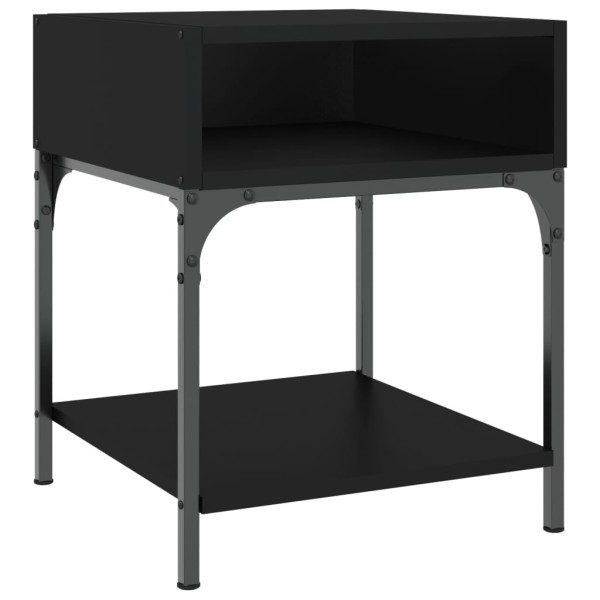 Mesita de noche madera de ingeniería negro 40x41x50 cm Mesita de noche madera de ingeniería negro 40x41x50 cm