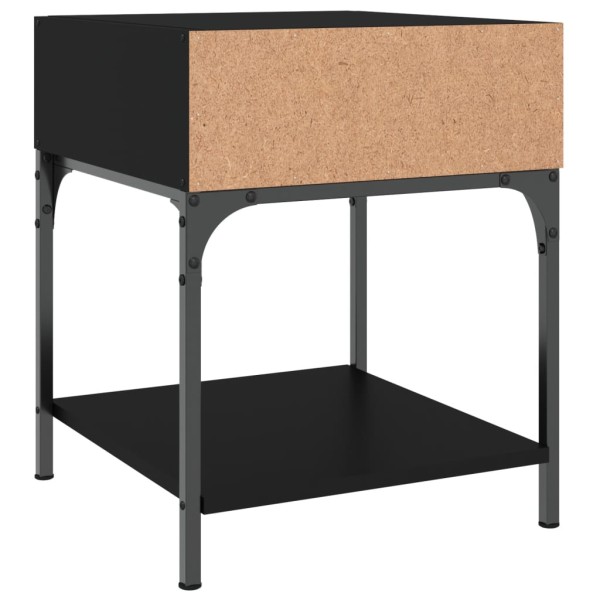 Mesita de noche madera de ingeniería negro 40x41x50 cm Mesita de noche madera de ingeniería negro 40x41x50 cm