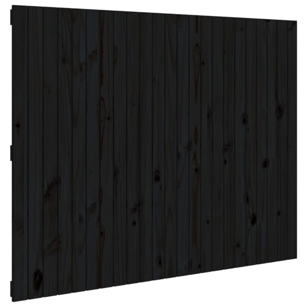 Cabecero de cama pared madera maciza pino negro 146,5x3x110 cm Cabecero de cama pared madera maciza pino negro 146,5x3x110 cm