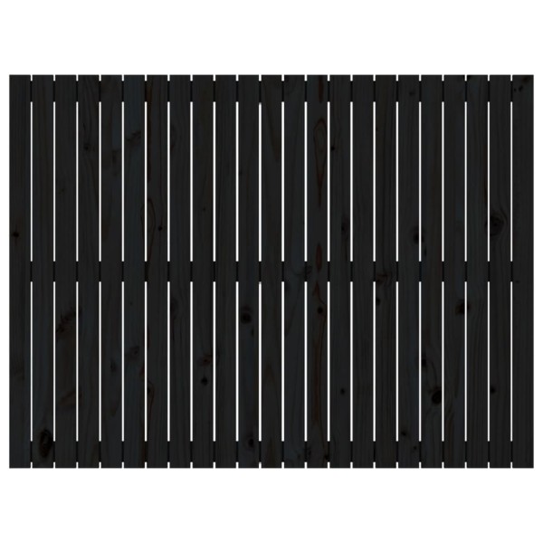 Cabecero de cama pared madera maciza pino negro 146,5x3x110 cm Cabecero de cama pared madera maciza pino negro 146,5x3x110 cm