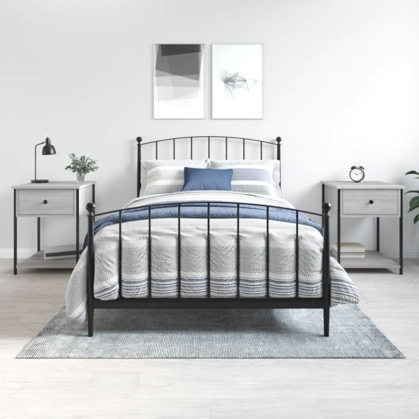 Mesita de noche 2 uds madera ingeniería gris Sonoma 44x45x58 cm Mesita de noche 2 uds madera ingeniería gris Sonoma 44x45x58 cm