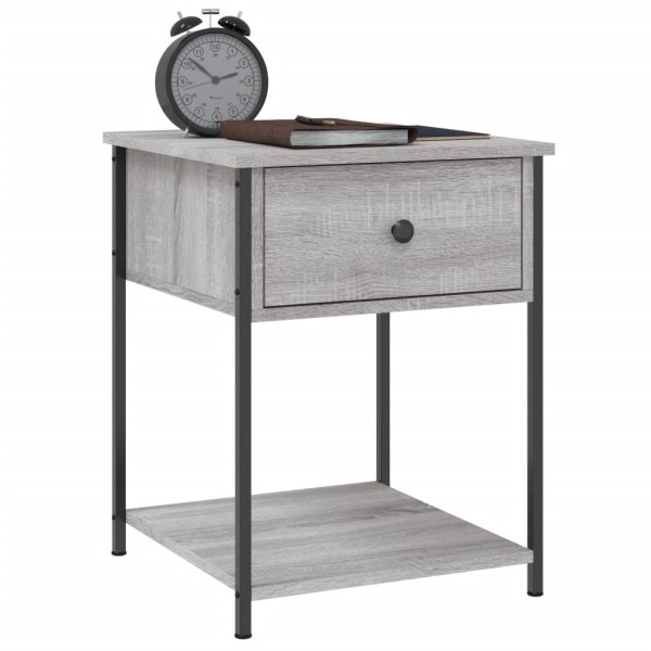 Mesita de noche 2 uds madera ingeniería gris Sonoma 44x45x58 cm Mesita de noche 2 uds madera ingeniería gris Sonoma 44x45x58 cm