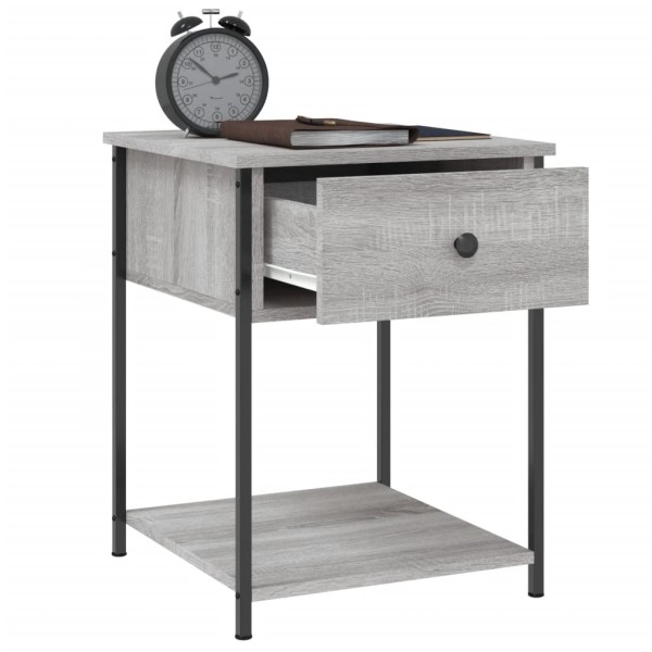 Mesita de noche 2 uds madera ingeniería gris Sonoma 44x45x58 cm Mesita de noche 2 uds madera ingeniería gris Sonoma 44x45x58 cm