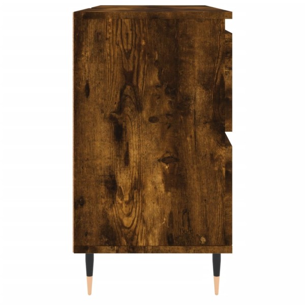 Mueble de baño madera de ingeniería roble ahumado 80x33x60 cm Mueble de baño madera de ingeniería roble ahumado 80x33x60 cm