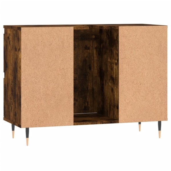 Mueble de baño madera de ingeniería roble ahumado 80x33x60 cm Mueble de baño madera de ingeniería roble ahumado 80x33x60 cm