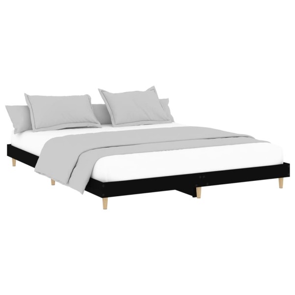 Estructura de cama madera contrachapada negra 180x200 cm Estructura de cama madera contrachapada negra 180x200 cm