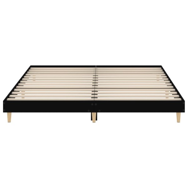 Estructura de cama madera contrachapada negra 180x200 cm Estructura de cama madera contrachapada negra 180x200 cm