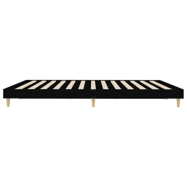 Estructura de cama madera contrachapada negra 180x200 cm Estructura de cama madera contrachapada negra 180x200 cm