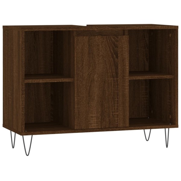 Mueble de baño madera de ingeniería roble marrón 80x33x60 cm Mueble de baño madera de ingeniería roble marrón 80x33x60 cm