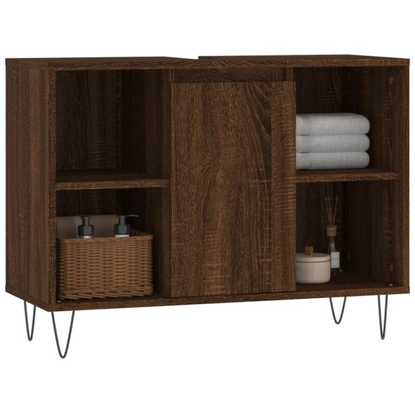 Mueble de baño madera de ingeniería roble marrón 80x33x60 cm Mueble de baño madera de ingeniería roble marrón 80x33x60 cm