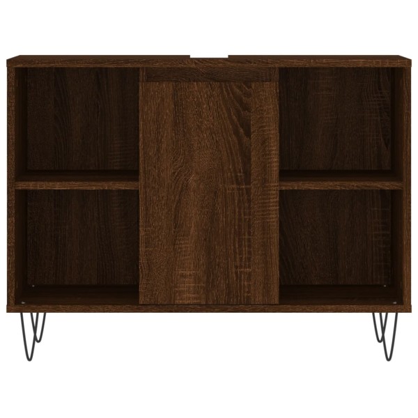 Mueble de baño madera de ingeniería roble marrón 80x33x60 cm Mueble de baño madera de ingeniería roble marrón 80x33x60 cm