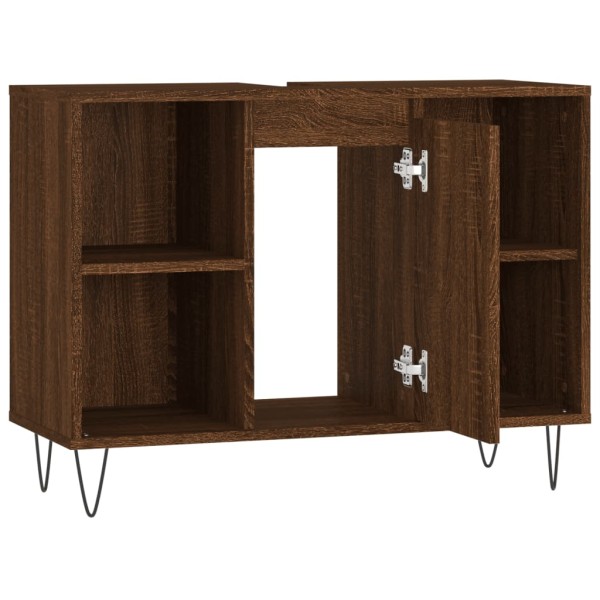 Mueble de baño madera de ingeniería roble marrón 80x33x60 cm Mueble de baño madera de ingeniería roble marrón 80x33x60 cm