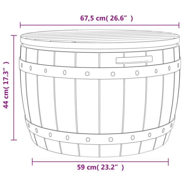 Caja de almacenaje de jardín 3 en 1 polipropileno negro