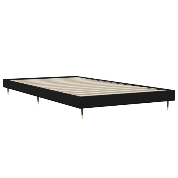 Estructura de cama madera contrachapada negra 90x200 cm Estructura de cama madera contrachapada negra 90x200 cm