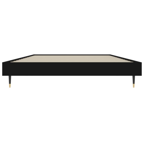 Estructura de cama madera contrachapada negra 90x200 cm Estructura de cama madera contrachapada negra 90x200 cm