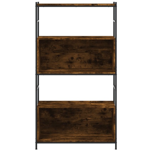 Estantería hierro madera ingeniería roble ahumado 80x30x145,5cm Estantería hierro madera ingeniería roble ahumado 80x30x145,5cm