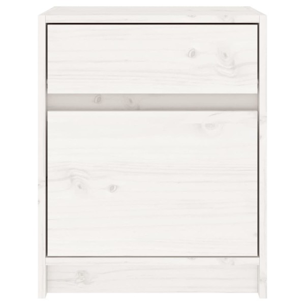 Mesitas de noche 2 uds madera maciza pino blanco 40x31x50 cm Mesitas de noche 2 uds madera maciza pino blanco 40x31x50 cm