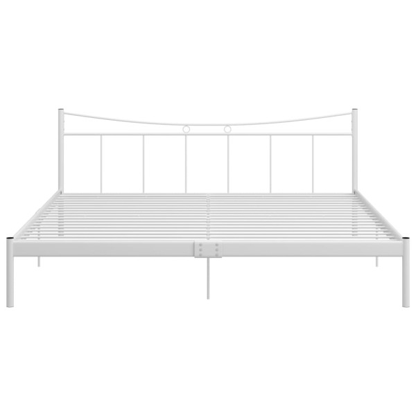 Estructura de cama de metal blanca 200x200 cm