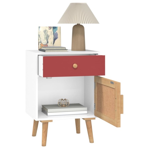 Mesita de noche madera contrachapada blanco 40x30x55 cm Mesita de noche madera contrachapada blanco 40x30x55 cm