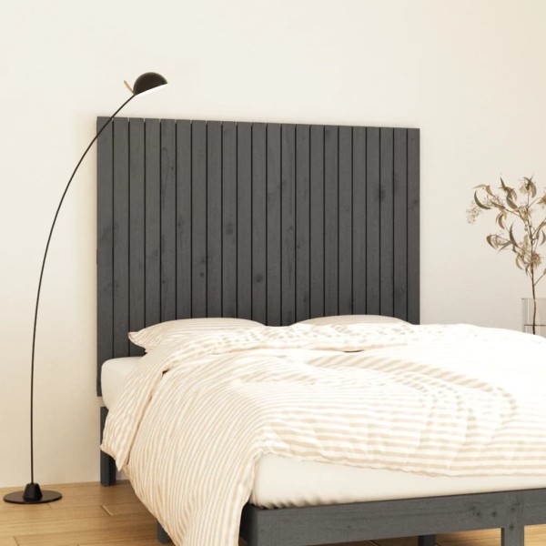 Cabecero de cama de pared madera maciza pino gris 140x3x110 cm Cabecero de cama de pared madera maciza pino gris 140x3x110 cm