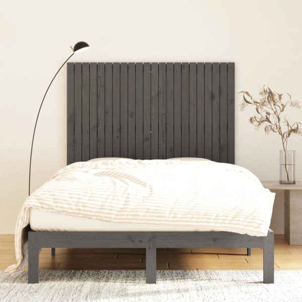 Cabecero de cama de pared madera maciza pino gris 140x3x110 cm Cabecero de cama de pared madera maciza pino gris 140x3x110 cm