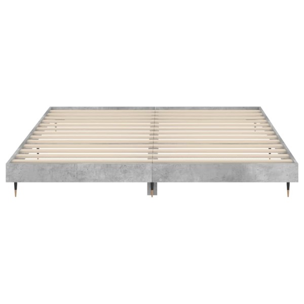 Estructura de cama madera contrachapada gris hormigón 140x200cm