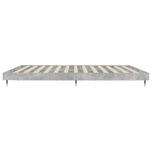 Estructura de cama madera contrachapada gris hormigón 140x200cm