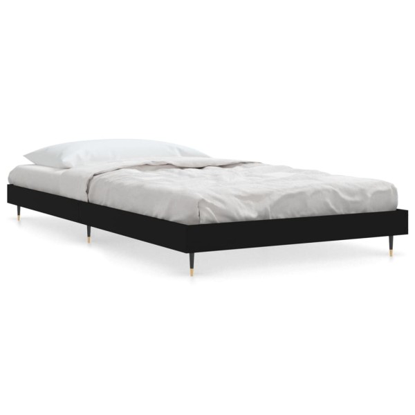 Estructura de cama madera contrachapada negra 90x190 cm Estructura de cama madera contrachapada negra 90x190 cm