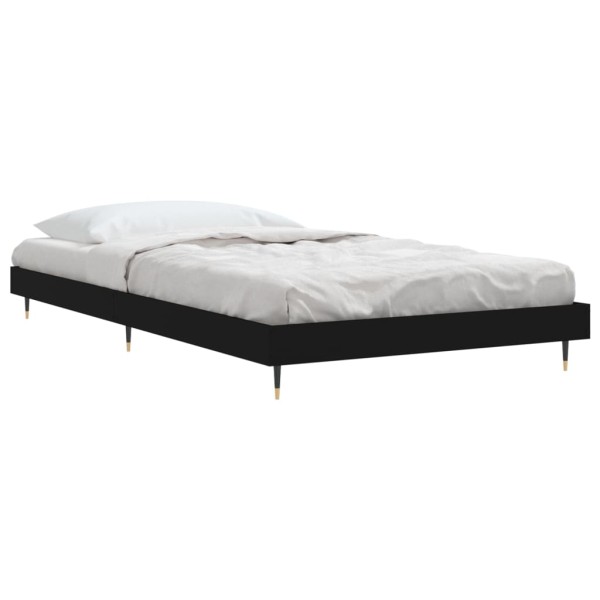 Estructura de cama madera contrachapada negra 90x190 cm Estructura de cama madera contrachapada negra 90x190 cm