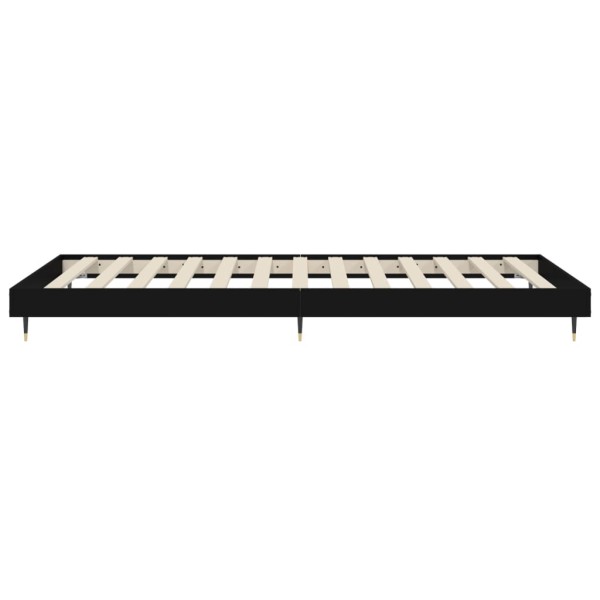 Estructura de cama madera contrachapada negra 90x190 cm Estructura de cama madera contrachapada negra 90x190 cm