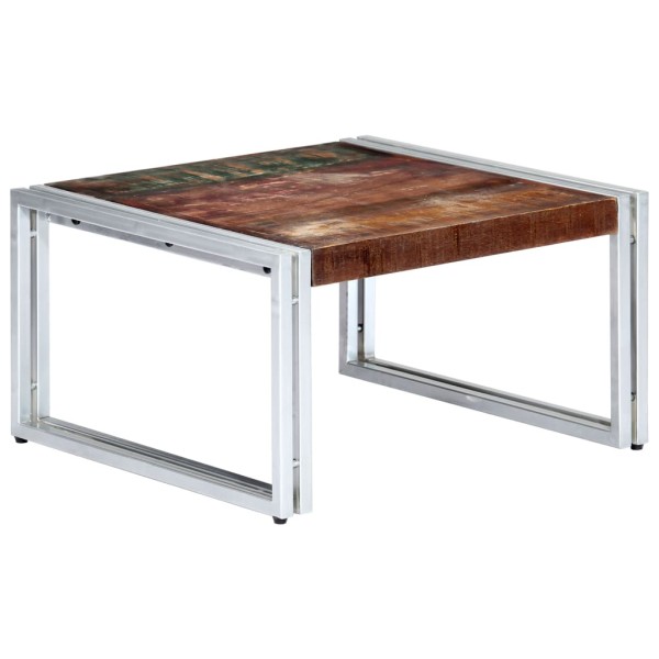 Mesa de centro de madera maciza reciclada 60x60x35 cm Mesa de centro de madera maciza reciclada 60x60x35 cm