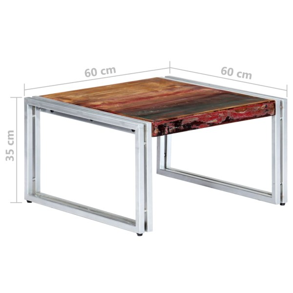 Mesa de centro de madera maciza reciclada 60x60x35 cm Mesa de centro de madera maciza reciclada 60x60x35 cm